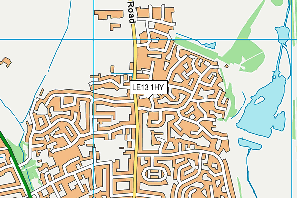 LE13 1HY map - OS VectorMap District (Ordnance Survey)