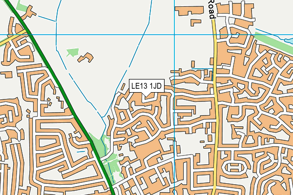 LE13 1JD map - OS VectorMap District (Ordnance Survey)