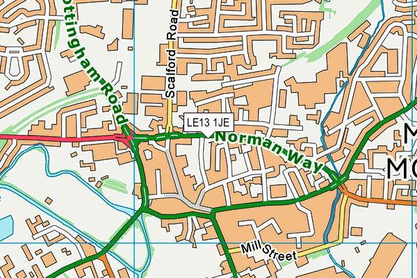 LE13 1JE map - OS VectorMap District (Ordnance Survey)