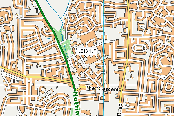 LE13 1JF map - OS VectorMap District (Ordnance Survey)