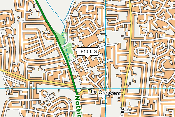 LE13 1JG map - OS VectorMap District (Ordnance Survey)