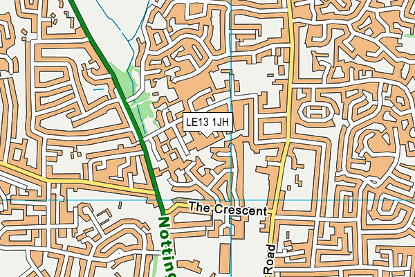 LE13 1JH map - OS VectorMap District (Ordnance Survey)