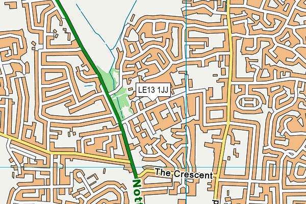 LE13 1JJ map - OS VectorMap District (Ordnance Survey)