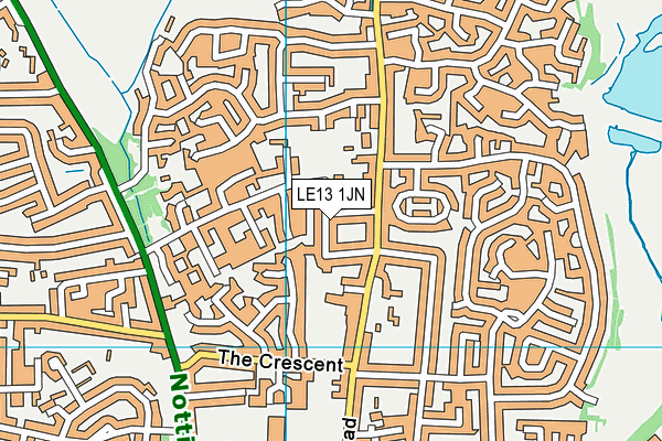 LE13 1JN map - OS VectorMap District (Ordnance Survey)