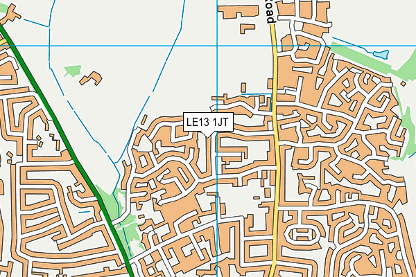 LE13 1JT map - OS VectorMap District (Ordnance Survey)
