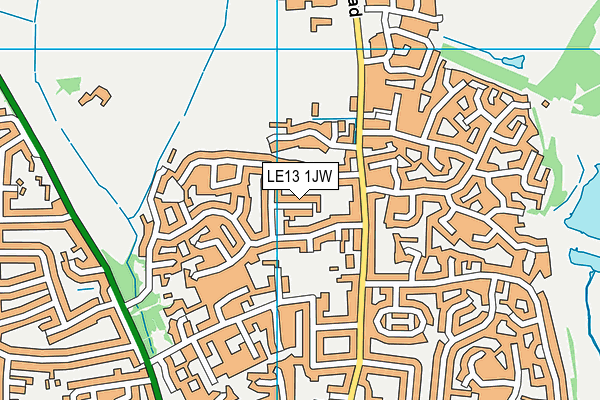 LE13 1JW map - OS VectorMap District (Ordnance Survey)