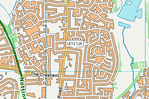 LE13 1JX map - OS VectorMap District (Ordnance Survey)