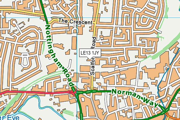 LE13 1JY map - OS VectorMap District (Ordnance Survey)