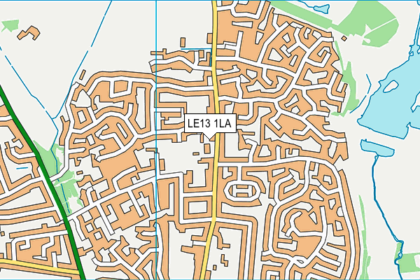 LE13 1LA map - OS VectorMap District (Ordnance Survey)