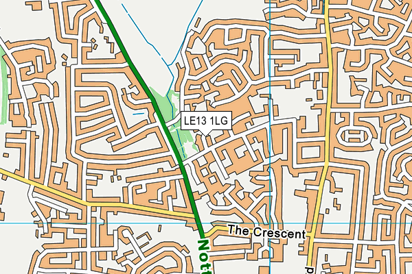 LE13 1LG map - OS VectorMap District (Ordnance Survey)