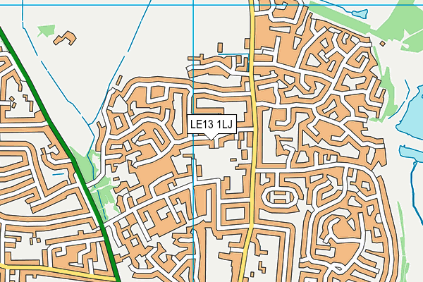 LE13 1LJ map - OS VectorMap District (Ordnance Survey)
