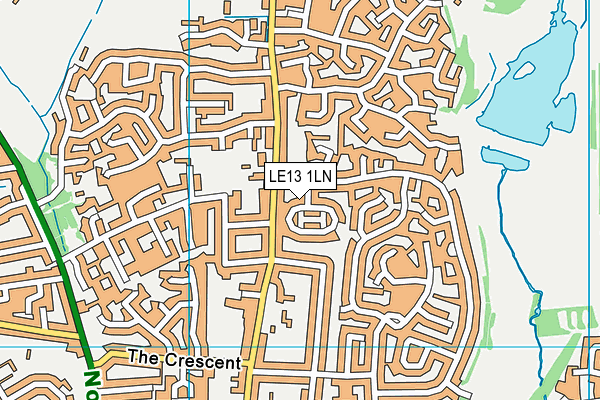 LE13 1LN map - OS VectorMap District (Ordnance Survey)