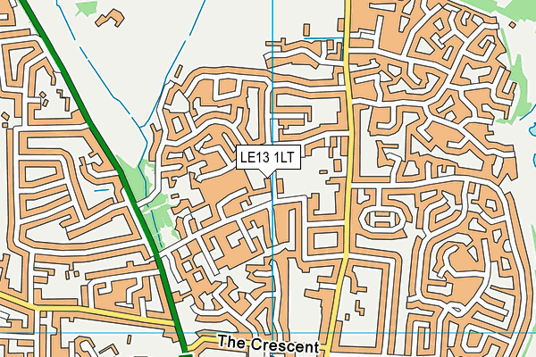 LE13 1LT map - OS VectorMap District (Ordnance Survey)