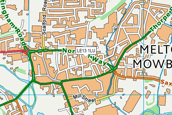 LE13 1LU map - OS VectorMap District (Ordnance Survey)