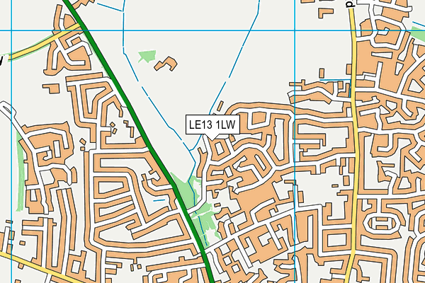 LE13 1LW map - OS VectorMap District (Ordnance Survey)