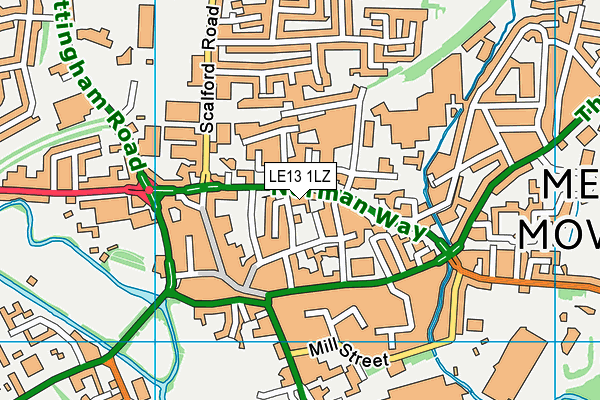 LE13 1LZ map - OS VectorMap District (Ordnance Survey)