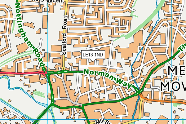 LE13 1ND map - OS VectorMap District (Ordnance Survey)