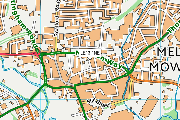 LE13 1NE map - OS VectorMap District (Ordnance Survey)