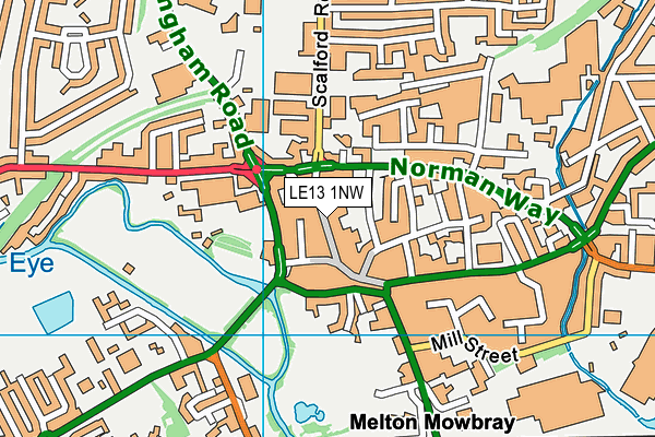 LE13 1NW map - OS VectorMap District (Ordnance Survey)