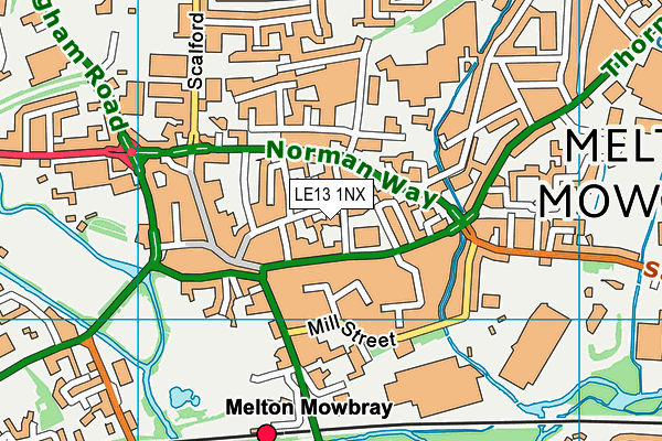 LE13 1NX map - OS VectorMap District (Ordnance Survey)