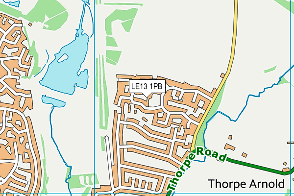 LE13 1PB map - OS VectorMap District (Ordnance Survey)