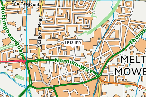 LE13 1PD map - OS VectorMap District (Ordnance Survey)