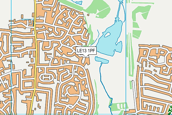 LE13 1PF map - OS VectorMap District (Ordnance Survey)