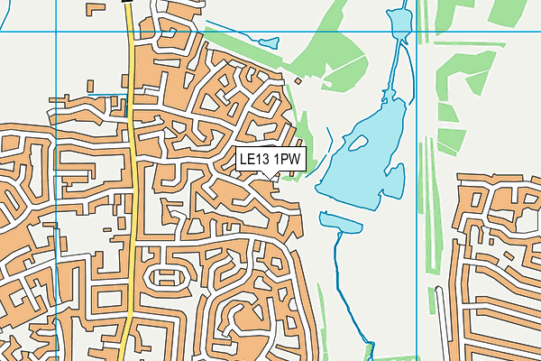 LE13 1PW map - OS VectorMap District (Ordnance Survey)