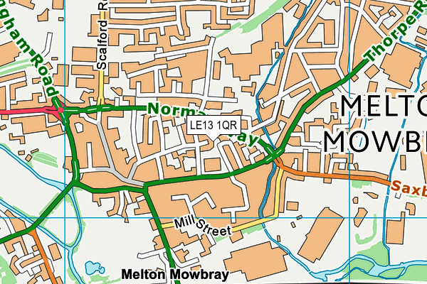 LE13 1QR map - OS VectorMap District (Ordnance Survey)