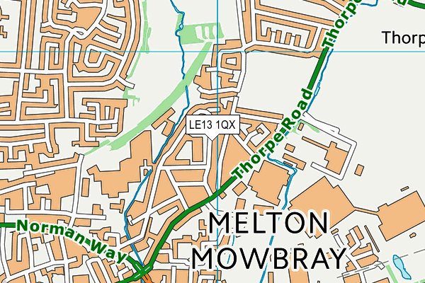 LE13 1QX map - OS VectorMap District (Ordnance Survey)