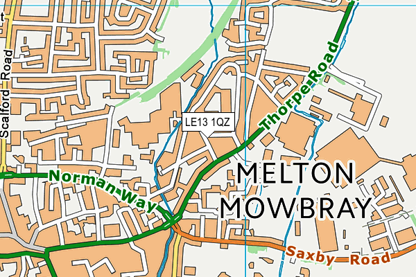 LE13 1QZ map - OS VectorMap District (Ordnance Survey)