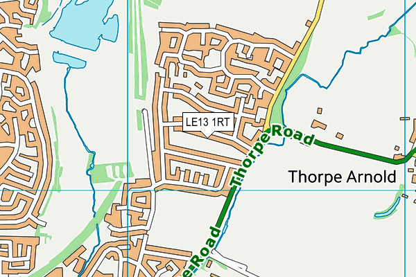 LE13 1RT map - OS VectorMap District (Ordnance Survey)