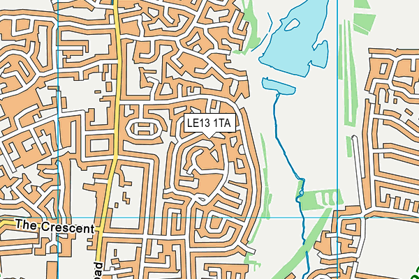 LE13 1TA map - OS VectorMap District (Ordnance Survey)