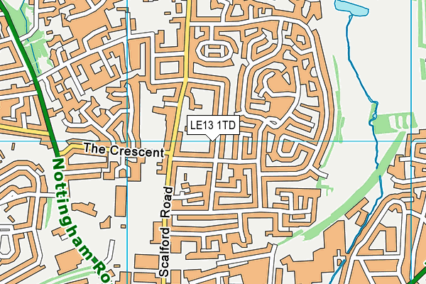 LE13 1TD map - OS VectorMap District (Ordnance Survey)