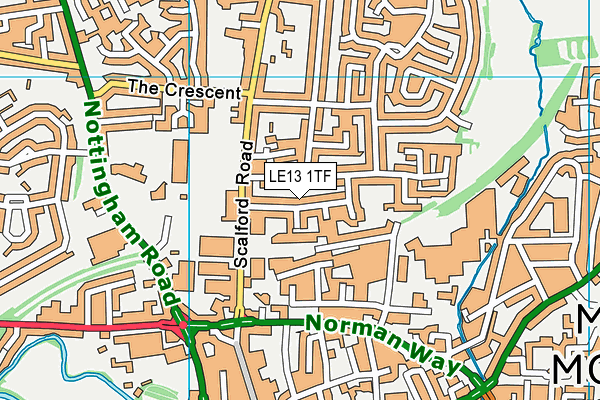 LE13 1TF map - OS VectorMap District (Ordnance Survey)