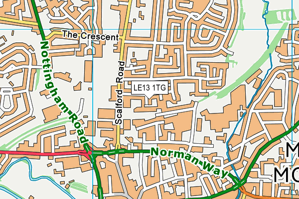 LE13 1TG map - OS VectorMap District (Ordnance Survey)