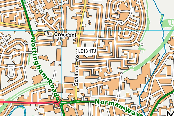 LE13 1TJ map - OS VectorMap District (Ordnance Survey)