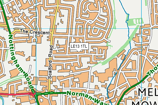 LE13 1TL map - OS VectorMap District (Ordnance Survey)