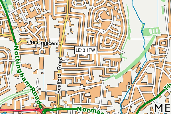 LE13 1TW map - OS VectorMap District (Ordnance Survey)