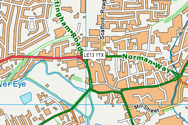 LE13 1TX map - OS VectorMap District (Ordnance Survey)