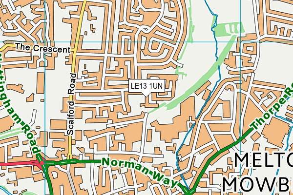 LE13 1UN map - OS VectorMap District (Ordnance Survey)
