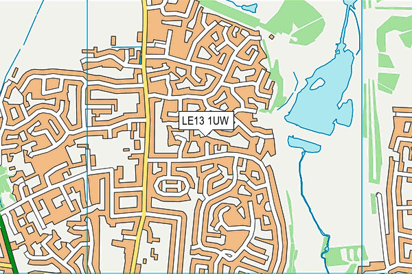 LE13 1UW map - OS VectorMap District (Ordnance Survey)