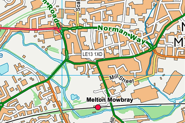 LE13 1XD map - OS VectorMap District (Ordnance Survey)