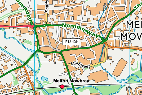 LE13 1XH map - OS VectorMap District (Ordnance Survey)