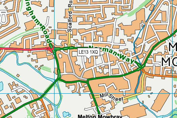 LE13 1XQ map - OS VectorMap District (Ordnance Survey)