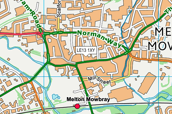 LE13 1XY map - OS VectorMap District (Ordnance Survey)
