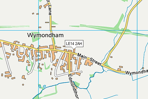 LE14 2AH map - OS VectorMap District (Ordnance Survey)