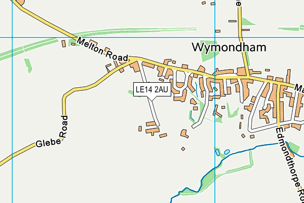 LE14 2AU map - OS VectorMap District (Ordnance Survey)