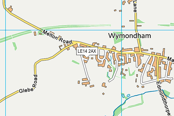 LE14 2AX map - OS VectorMap District (Ordnance Survey)