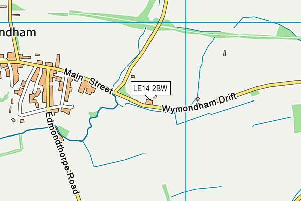 LE14 2BW map - OS VectorMap District (Ordnance Survey)